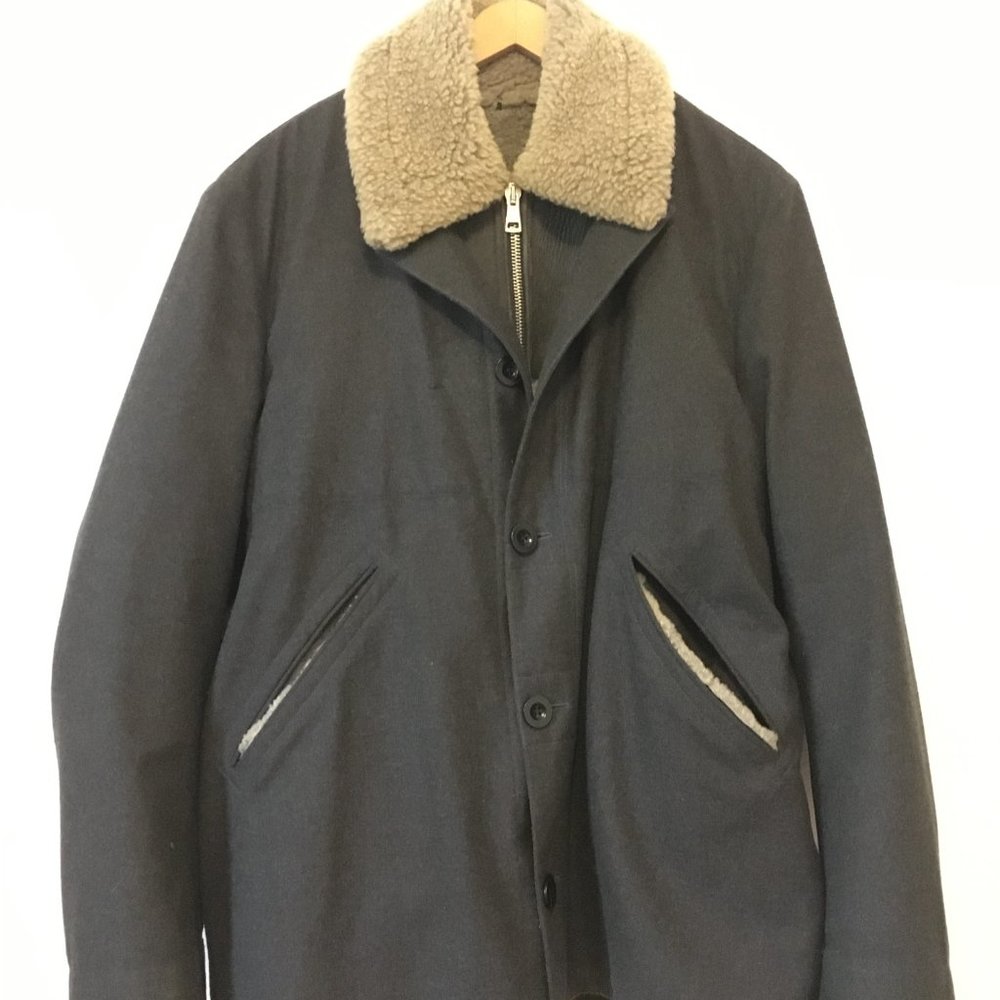 Shearling Leather Jacket with Loden Wool Protector
